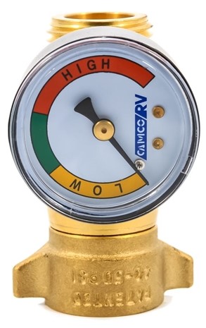 Camco RV Brass Water Pressure Regulator With Gauge
